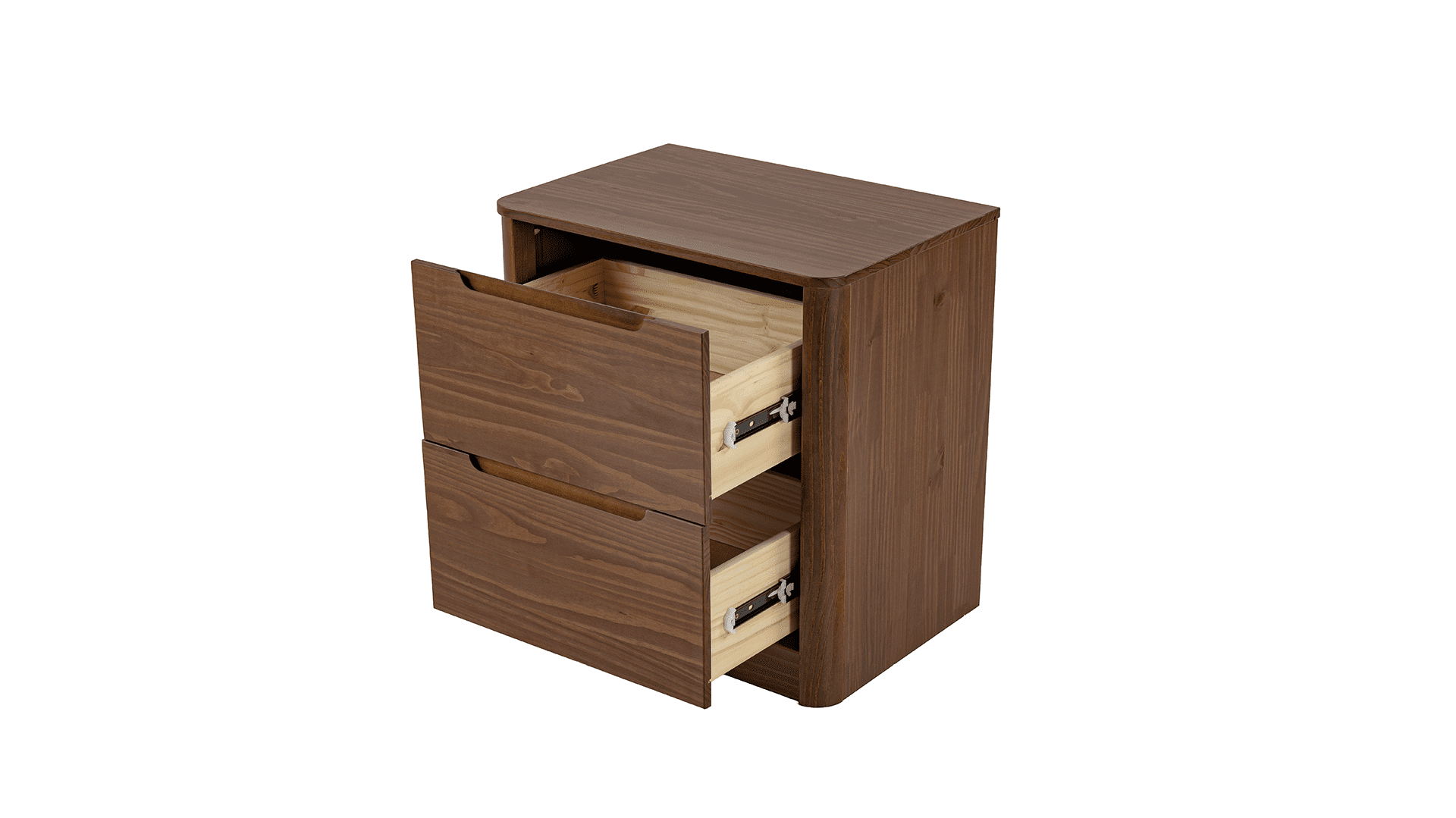 Kirsty Solid Wood 2 Drawer Nightstand Brown - for Adults and Teens