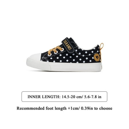 

TARANIS Boys Girls Unisex Skate Shoes Polka Dot Soft Sole Anti Slip Hook & Loop Fastener Sneakers
