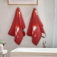 thumbnail image 3 of SKYSONIC 2 Pack Valentine Red 3D Hearts Hand Towels for Bathroom, Kitchen Towel Ultra Soft and Absorbent Decorative Fingertip Face Bath Towels for Spa & Hotel, 28.3"x14.4", 3 of 5