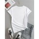 thumbnail image 2 of New York Letter Print T-shirt, Short Sleeve Crew Neck Casual Top For Summer & Spring, Women's Clothing, 2 of 5