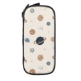 thumbnail image 2 of Large Storage Pencil Case, Brown Space Planet Pattern with Zipper Large Capacity Pen Bag, 2 of 8
