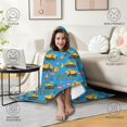 thumbnail image 4 of Wearable Blanket,Cartoon Construction Vehicles Barriers Hooded Wearable Sherpa Blanket for Adults & Teens,Winter Poncho Shawl Wrap Cape Thick Warm,50"x60", 4 of 5