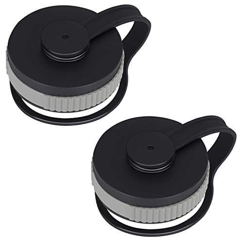 2 tapas flexibles repuesto Hydro Flask boca ancha 18, 16, 20, 32 y 1133ml botella Hydroflasks y taza café. Tapa viaje sin BPA tazas agua - Tapa boca ancha. (Gris)