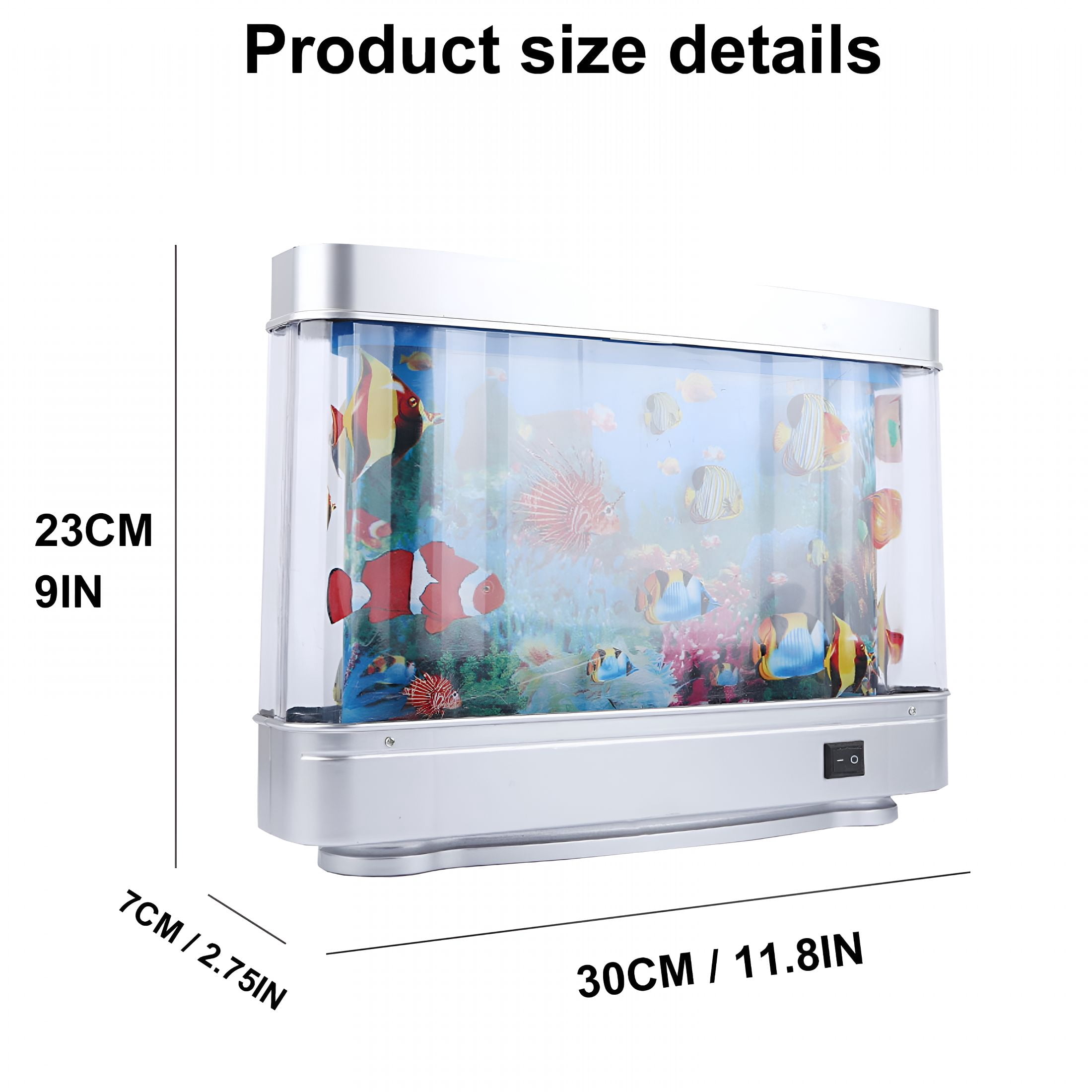 HIBIBUD Fake Fish Tank Mini Aquarium, Artificial Tropical Fish Decorative Lamp, Fish Lamp Aquarium Aquarium Lights Motion Lamp Night Light with Moving Fish (Us Plug)