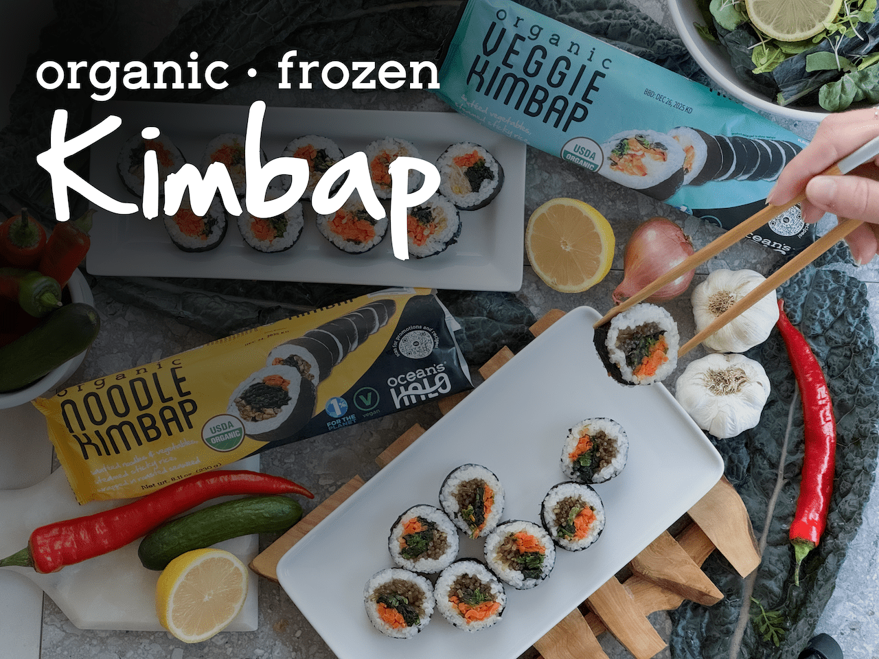 Ocean's Halo Organic Noodle Kimbap Roll, Frozen, 230g, 9 pieces, 230g total