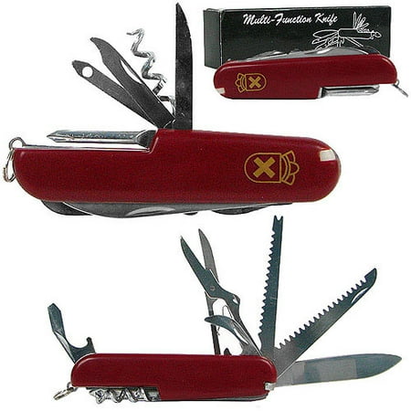 Whetstone 13 Function Swiss Type Army Knife, Red