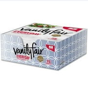 Vanity Fair Everyday Paper Napkins, 75 Count, White Napkins In A Printed Disposable Dispenser