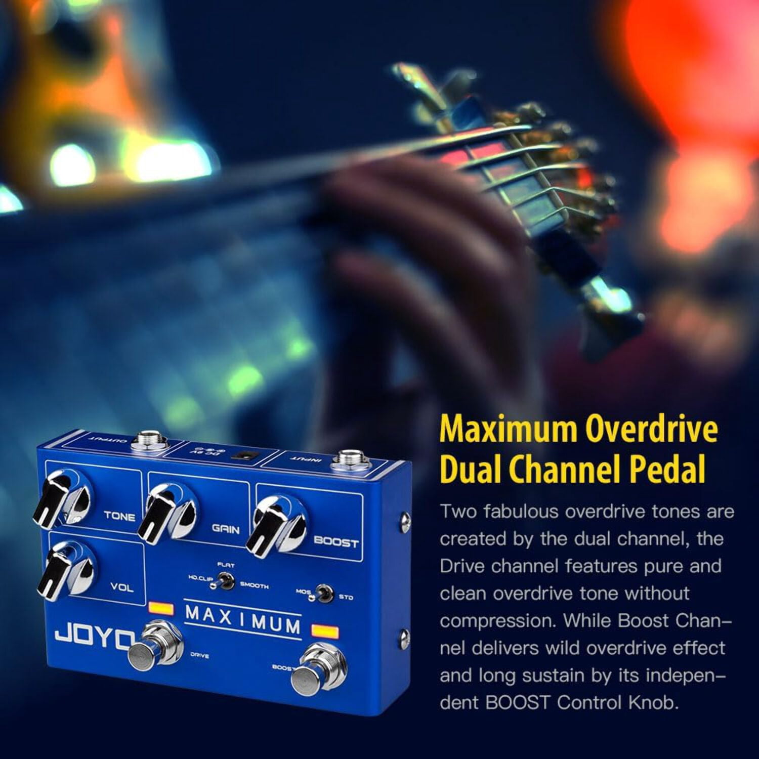 JOYO R-05 Overdrive Boost Guitar Pedal 6 Modes Pure Clean True Bypass For Guitar Bass