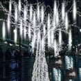 thumbnail image 5 of Cadena de luces de lluvia de meteoritos de 30 cm/50 cm, luces de carámbanos para aleros, para jardín, exterior, árbol de Navidad, decoración de bodas y fiestas, 8 tubos, 5 of 5