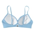 thumbnail image 5 of Women's Twist Front V Neck Bikini Top Padded Adjustable Spaghetti Straps Bathing Suit Tops Only Sky Blue M, 5 of 5
