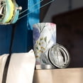 thumbnail image 3 of 20 Oz Watercolor Floral Pattern Coffee Tumbler Double Wall Insulated Stainless Steel Water Bottle | Metal Reusable Thermoses Flask with Cup Cap | Leak & Sweat Proof with Anti-Dust Lid, 3 of 7