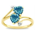 thumbnail image 2 of Star K � 6mm Genuine Blue Topaz Two Double Hearts Bypass Promise Ring, 2 of 9