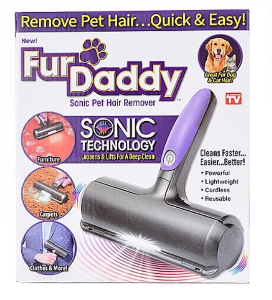 Fur Daddy Fast Easy Way Pet Fur Remover LED Light Dirt Dander With