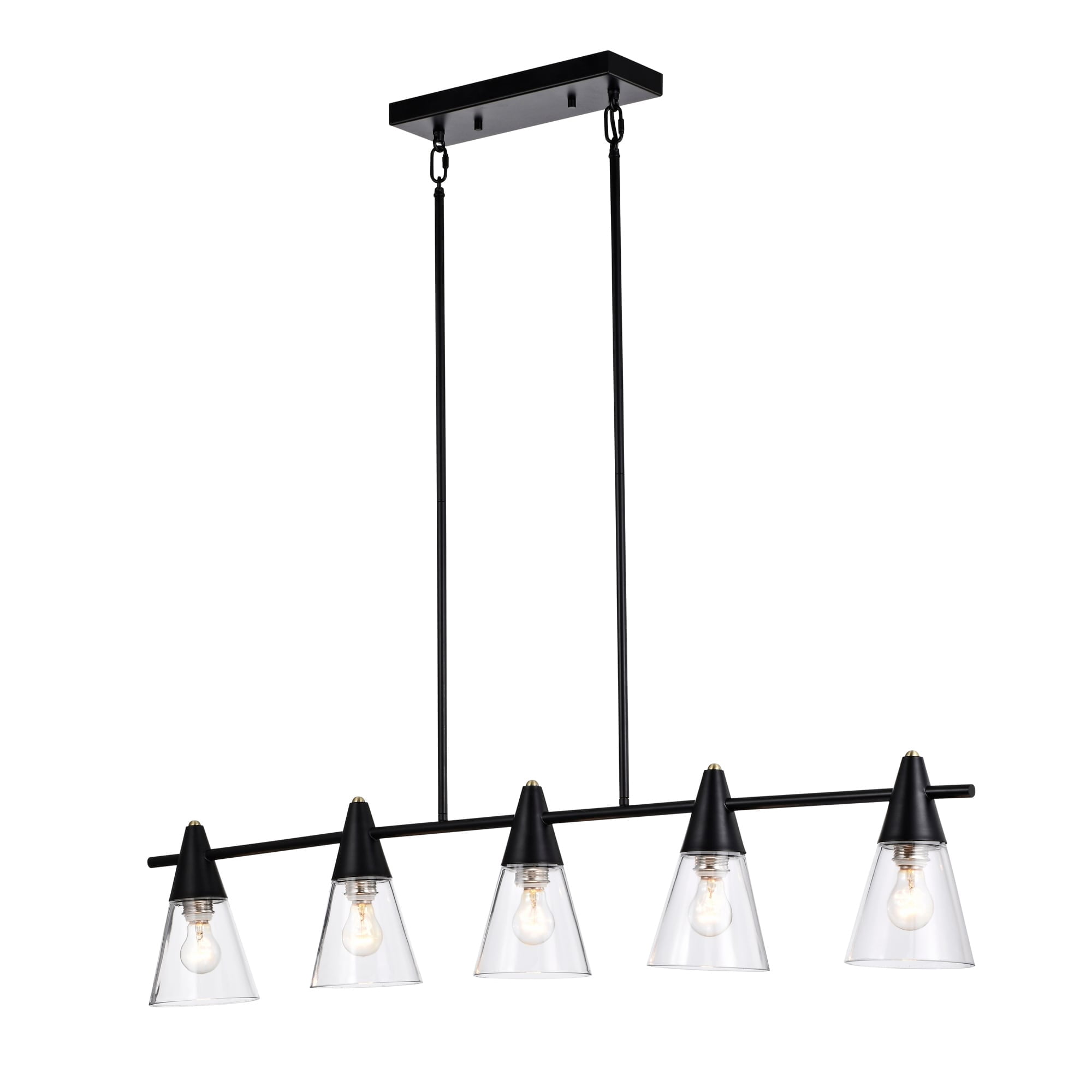 Mooncheeks 10 in. 5-light Indoor Matte Black Finish Chandelier with Light Kit