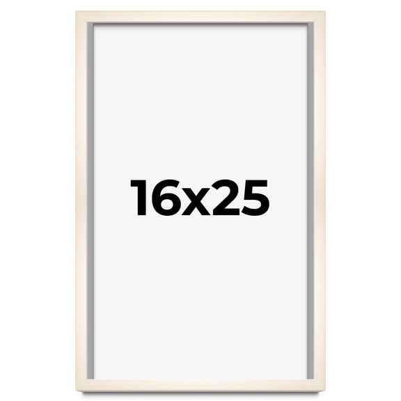 16x25 Shadow Box Cream of Wheat White Washed Display Frame | 0.875 Inches Deep Solid Wood Shadowbox