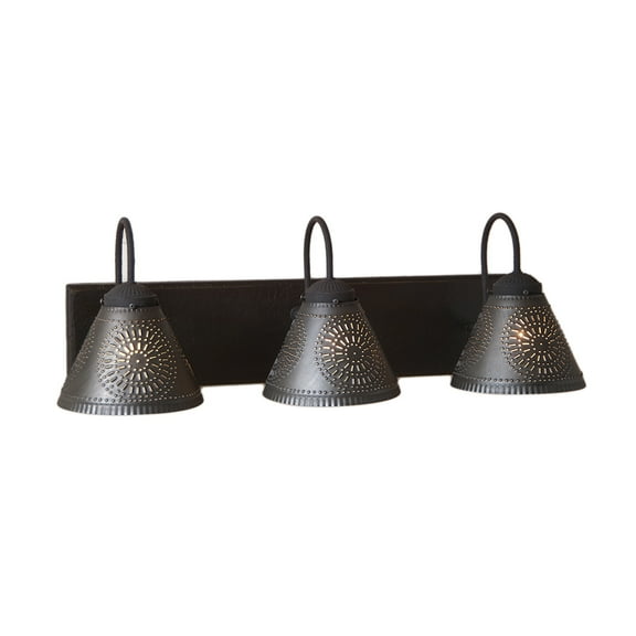 Irvins Country Tinware Crestwood Vanity Light in Black