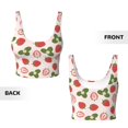 thumbnail image 6 of Sports Bra For Women, Cute Strawberry Green Leaves Flower Sports Bras For Women High Support, Workout Tank Tops Woman With Removable Cups, 6 of 8