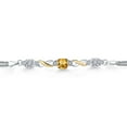 thumbnail image 2 of Gem Stone King 925 Silver and 10K Yellow Gold Yellow Citrine and Lab Grown Diamond Bracelet for Women | 2.45 Cttw | Gemstone November Birthstone | Cushion 6MM | 7 inches | Made in Italy, 2 of 5