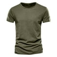 thumbnail image 4 of BADHUB Men's 3Pcs Cotton T Shirts Causal Short Sleeve Crew Neck Slim Fit Tee Shirt Lightweight Breathable Basic Tops Army Green XXL, 4 of 7