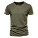thumbnail image 3 of Camiseta de Color Sólido para Hombres, Cuello Redondo de Manga Corta de Verano para Gimnasio Y Desgaste Casual, Camiseta Atlética Transpirable Ligera, 3 of 6