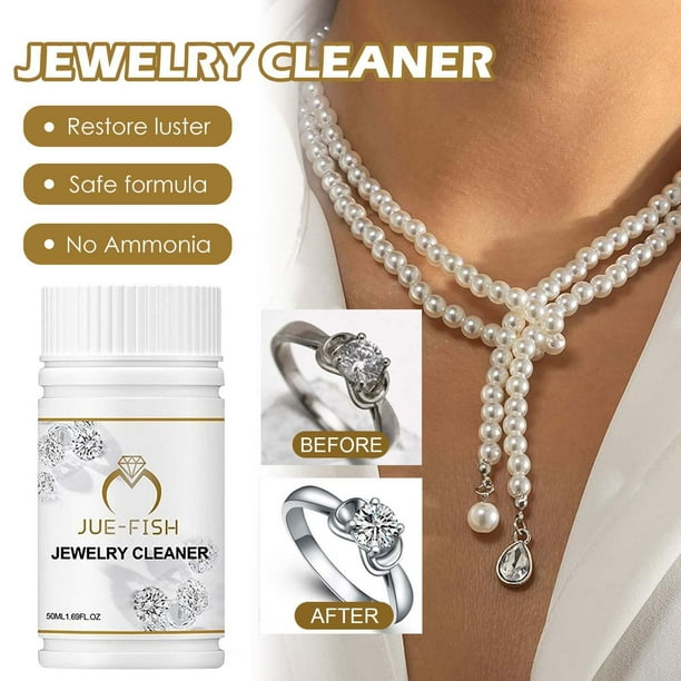 Solución Limpiadora de Joyas 50ml | Limpiador de joyas de metal y diamantes para oro, plata, titanio, acero inoxidable - Eliminación segura de óxido y cenizas para anillos, collares, relojes