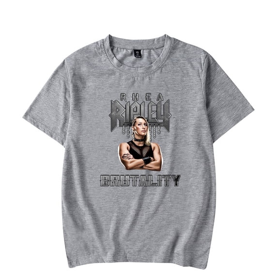 JINQUANRUN Rhea Ripley Merch T-shirt Women's men's retro casual summer round neck short sleeved T-shirt