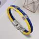 thumbnail image 3 of Censtreet Mens Double-Row Braided Leather Bracelet Bangle Wristband with Stainless Steel Ornaments for Adults Mens Women, 3 of 7
