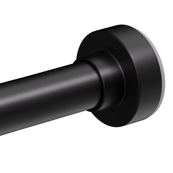 Meriville 1-inch Diameter Metal Spring Tension Rod, Adjustable 34-82, Black