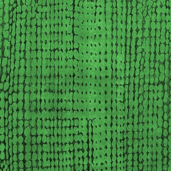 Ahgly Company Indoor Square Abstract Emerald Green Modern Area Rugs, 5' Square