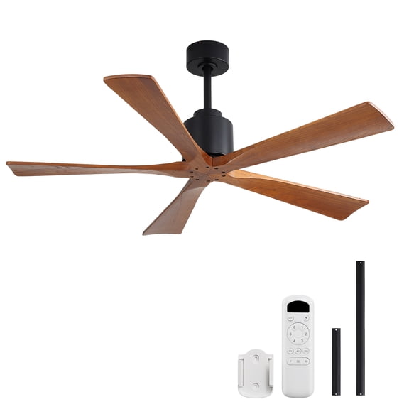 Sofucor 52-Inch Flush Mount Ceiling Fan with No Light and Remote Control, Dimmable, ETL Certified