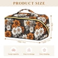 thumbnail image 4 of FORMRS Makeup Bag Travel Cosmetic Organizer for Women Fold Flat Zipper Pouch with Handle, Black Plaid Floral, 4 of 8