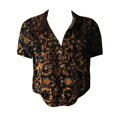 thumbnail image 4 of Bovemsi Women Cotton Shirt Printed Fashion Down Shirts Casual Tops Short Sleeve Blouse, Black Women's Summer Shirts, M, 4 of 4