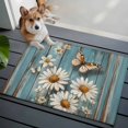 thumbnail image 5 of Vintage Daisy Bathroom Rug Washable 2x3 Entryway Rug Non Slip Pastoral Floral Butterfly Wooden Front Door Mat Low Pile Indoor Doormat Throw Floor Carpet for Kitchen Bedroom Entrance, 5 of 8