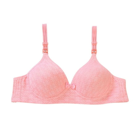 Yyeselk Womens Wireless Bras Sexy Comfort Push Up No Underwire Bras Full Coverage Breathable Adjustable Strap Bra Everyday Bra Hot Pink 75B