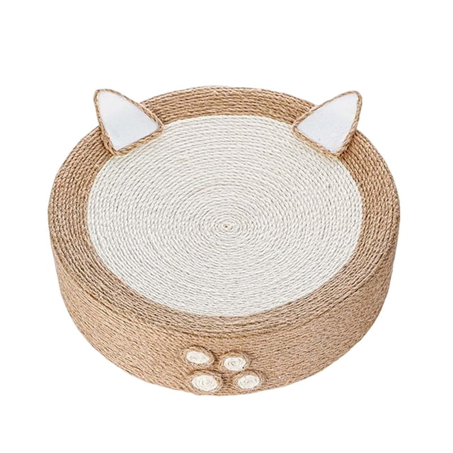 Almohadilla circular para rascar gatos, alfombrilla redonda de sisal para salón, Material grueso, resistente al desgaste, tamaño 40x10,5 cm, juguetes Fernando Cama rascador para gatos