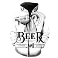thumbnail image 1 of Sudadera con capucha y cremallera para hombre, diseño de festival de cerveza de dibujos animados, estilo hip hop, estilo Harajuku, manga larga, con estampado 3D, unisex, 1 of 6
