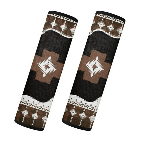 Yuyamidu Aztec Western Geometric Car Seat Strap Pads Thick Seat Belt Cover Pad Accessories 2 Pack Winter Car Seatbelt Cushion for SUV Sedan Truck Auto