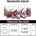 thumbnail image 2 of 4th of July Tablecloth Round Patriotic American Flag Star Table Cloths Circular Independence Day Gnome Truck Table Cover Waterproof Polyester Tabletop for Dining Kitchen Party Decor 60 Inch, 2 of 6