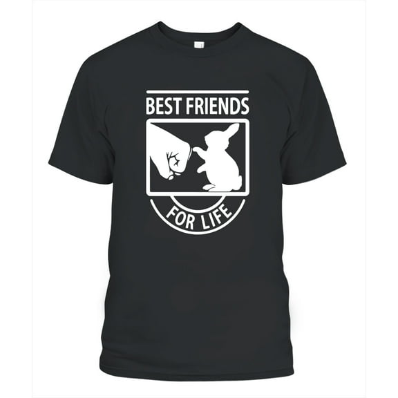 Best Friend for Life T-Shirt Women Rabbit Lover Casual Round Neck Short Sleeve Tee Shirt [S-5XL]