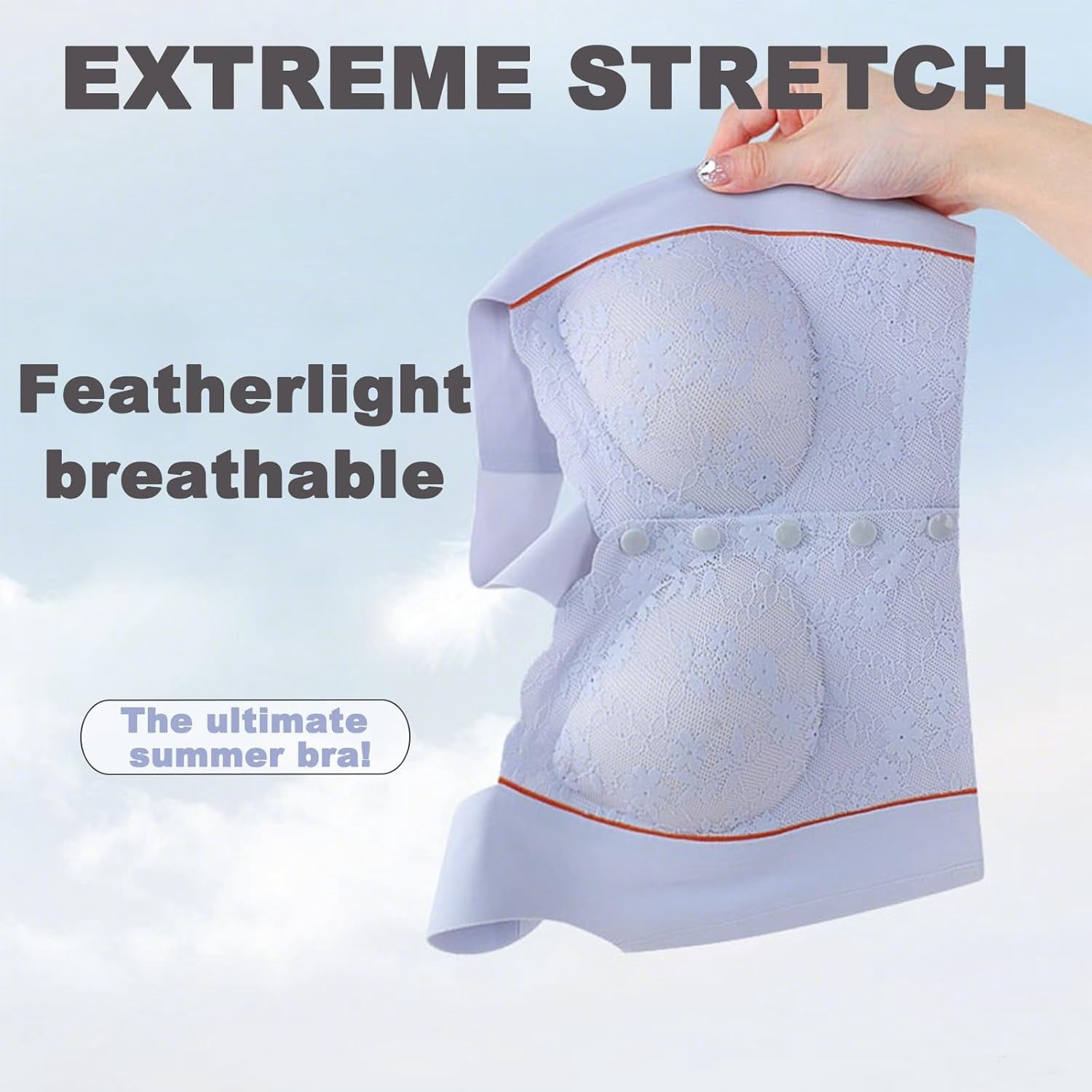 Bustella Front Closure Bras for Women - Button-Up Posture Corrector Bra, Seamless Cooling Comfort Bra with Side Support & Lift, Soft Nylon Spandex Fabric