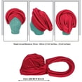 thumbnail image 4 of African Soild Color Pre-Tied Headwrap for Women, Braid Design Headscarf Turban Cap, Adjustable Stretchy Beanie for Wedding, Church, and Casual Style White, 4 of 6