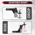 thumbnail image 5 of RONGTUO Adjustable Truck Trailer Hitch, Fits 2.5-Inch Receiver, 6" Drop/Rise, Dual Balls 2" & 2-5/16", 22,000 lbs GTW, 2,200 lbs TW, with Two Pin Locks & Hitch Tightener, 5 of 5