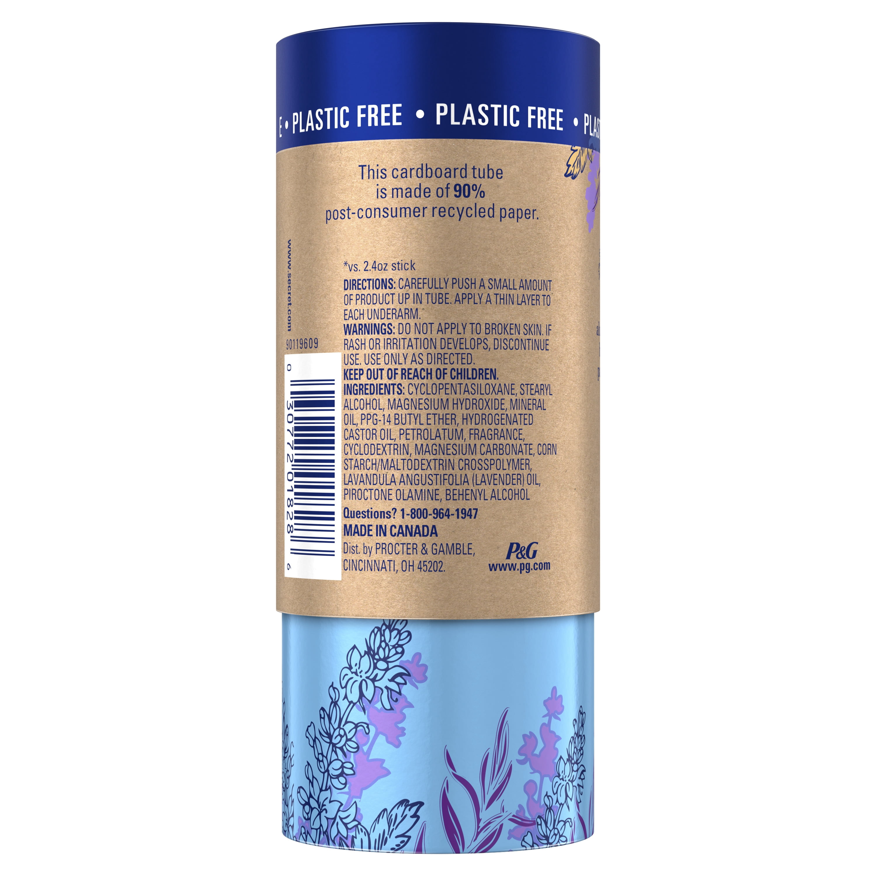 Secret Aluminum Free Deodorant for Women, Lavender, 2.65 oz