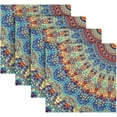 thumbnail image 4 of Coolnut Soft Reusable Satin Table Decorative Napkins, 20x20InX4 PCSBlue Boho Mandala, Family Dinner Wedding Banquet, Cocktail Party, Kitchen, Birthday Party Washcloth Gift, 4 of 7