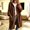 Brown, variant on Women's Casual Hooded Knit Coat with 3/4 Sleeves and Button Closure,Mid-Length Solid Color Outerwear for Fall Layering, Weekend Errands, and Coffee Shop Strolls