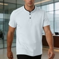 thumbnail image 3 of Gytharion Men's Henley Shirts Soild Color Crew Neck Short Sleeve Shirts Summer Casual Thin Tops, 3 of 7