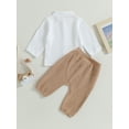 thumbnail image 4 of Bagilaanoe 2pcs Toddler Baby Boy Long Pants Set Long Sleeve Shirts Tops + Trousers 6M 12M 18M 24M 3T 4T Kids Casual Outfits, 4 of 8