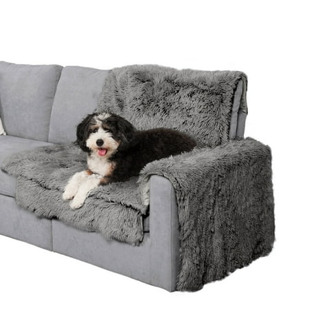 UPC: 0842229129601 | FurHaven Pet Products Luxury Fur Snuggle Spot Furniture Protector – Gray One Size