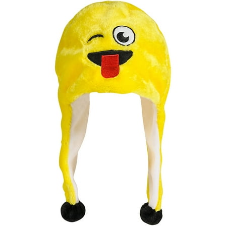 Classic Toque - Adults Winking With Tongue Emoticon Emoji Winter Toque Hat Costume Accessory