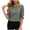 Army Green, variant on Women's Striped Shirt Boat Neck 3/4 Sleeve Ruffle Blouses Button Back Trendy Tops Casual Work Office Baggy T-Shirt